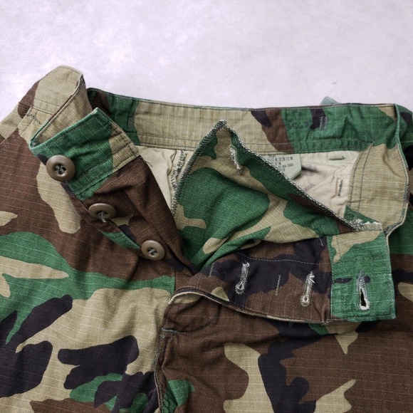 Vintage 90s Mens Camo Cargo Pant US Army 31x29 Button Up Uniform Trouser Ripstop - Picture 5 of 16